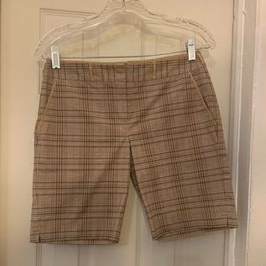 BCBGMaxAzria Brown Bermuda Plaid Shorts Size 0